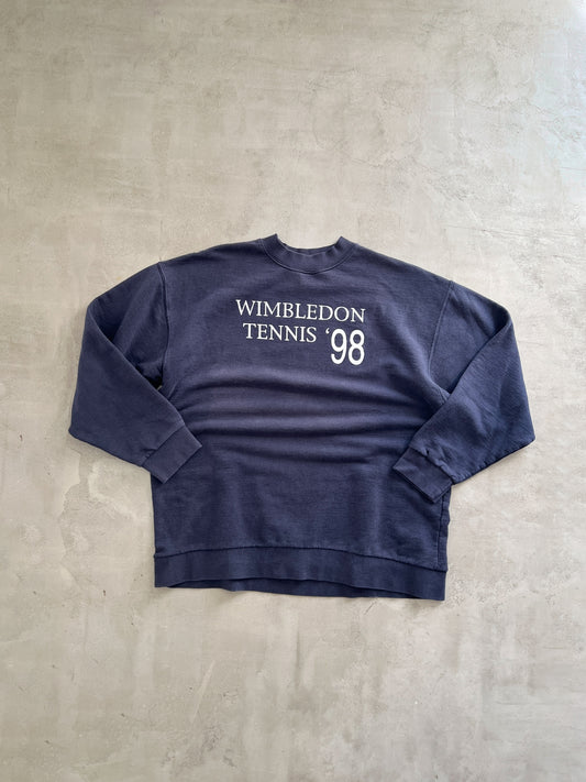 NAVY WIMBLEDON TENNIS SWEATER - 1990S - M/S