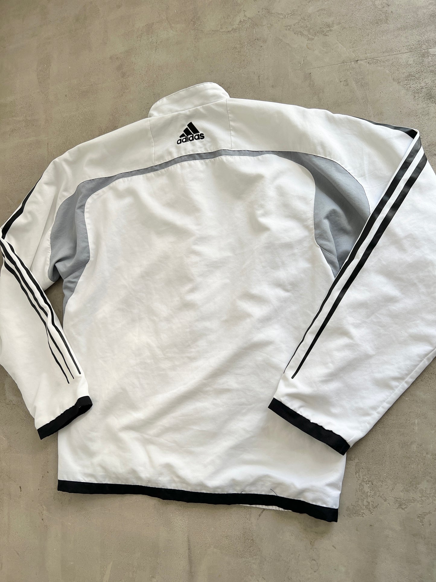 WHITE REAL MADRID TRACK JACKET - 2000S - L/M
