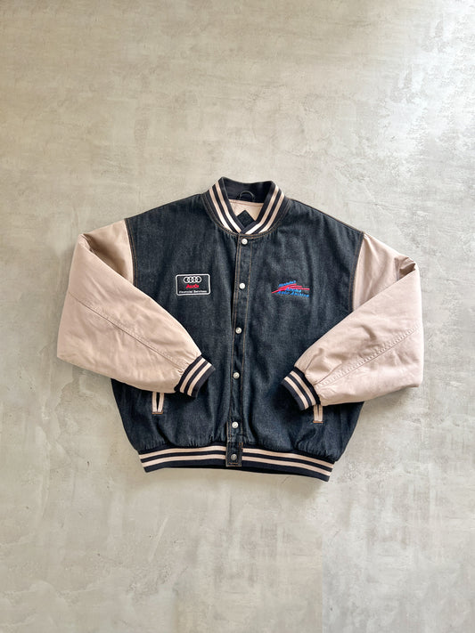 GREY/CREME AUDI STAFF JACKET - 1990S - L/XL