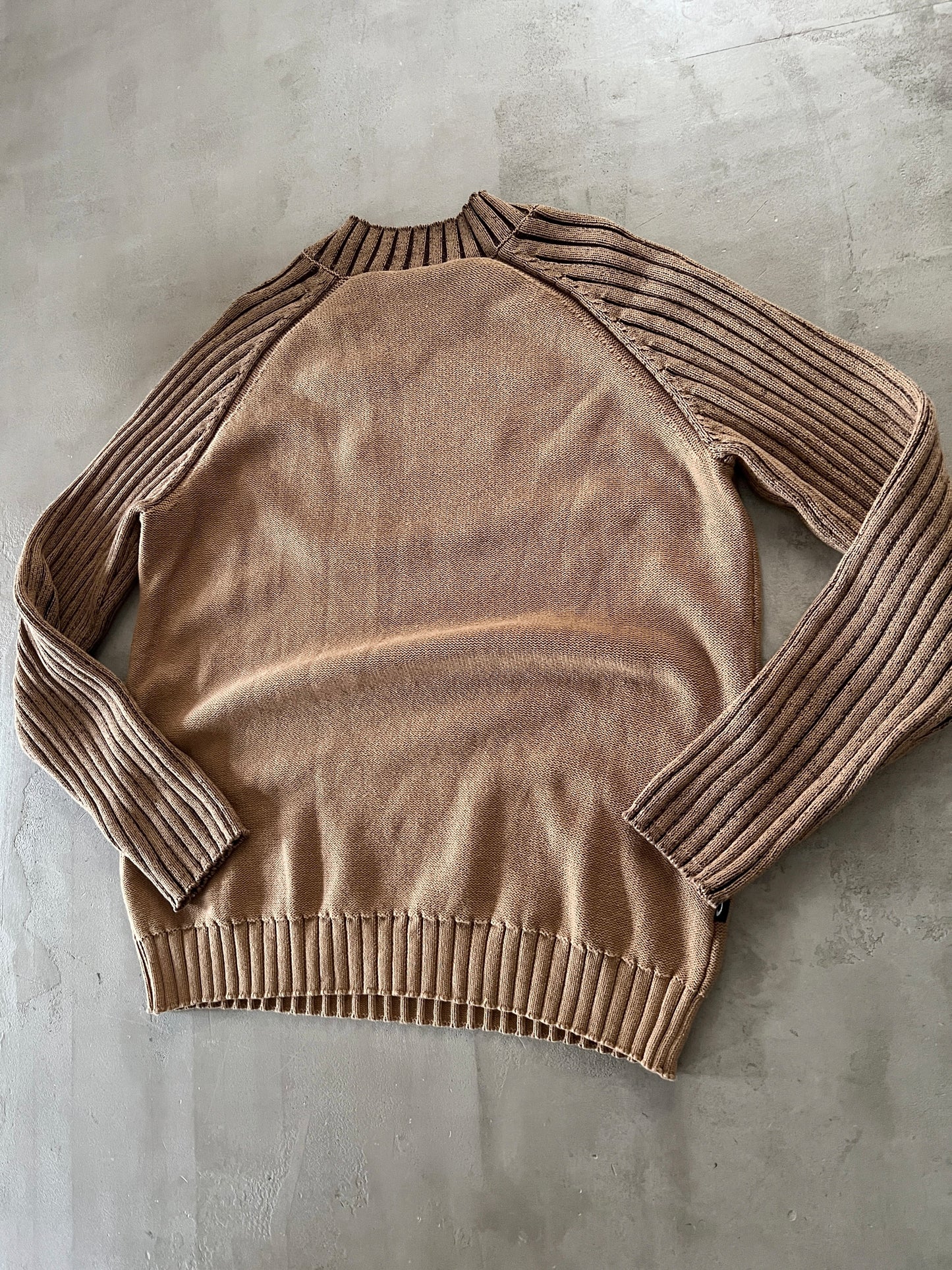 BROWN OAKLEY KNIT SWEATER - 1990S - L