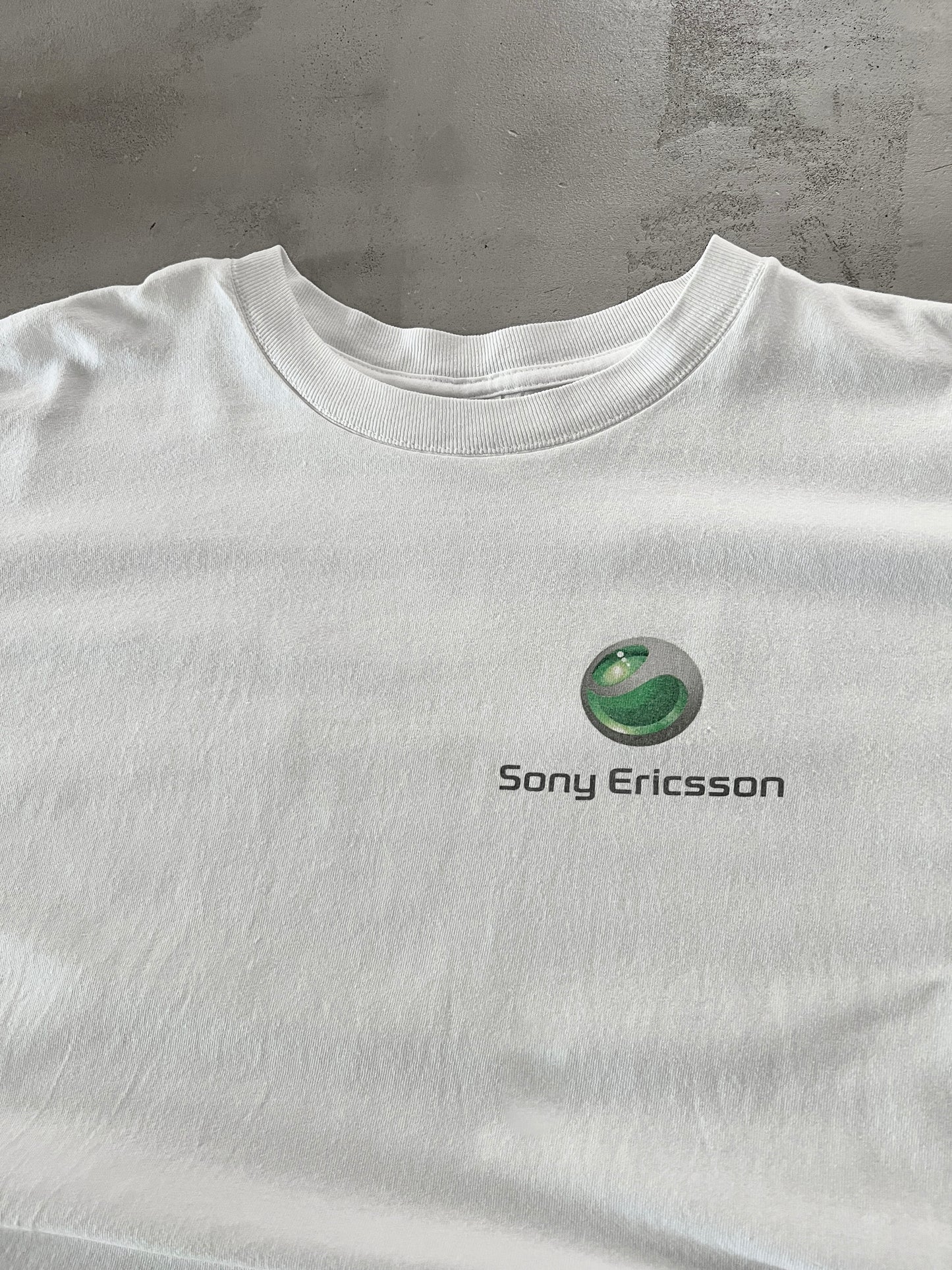 WHITE SONY ERICSON PROMO TEE - 2000S - XL/XXL