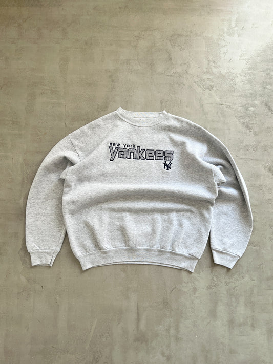 GREY YANKEES SWEATER - 1990S - M