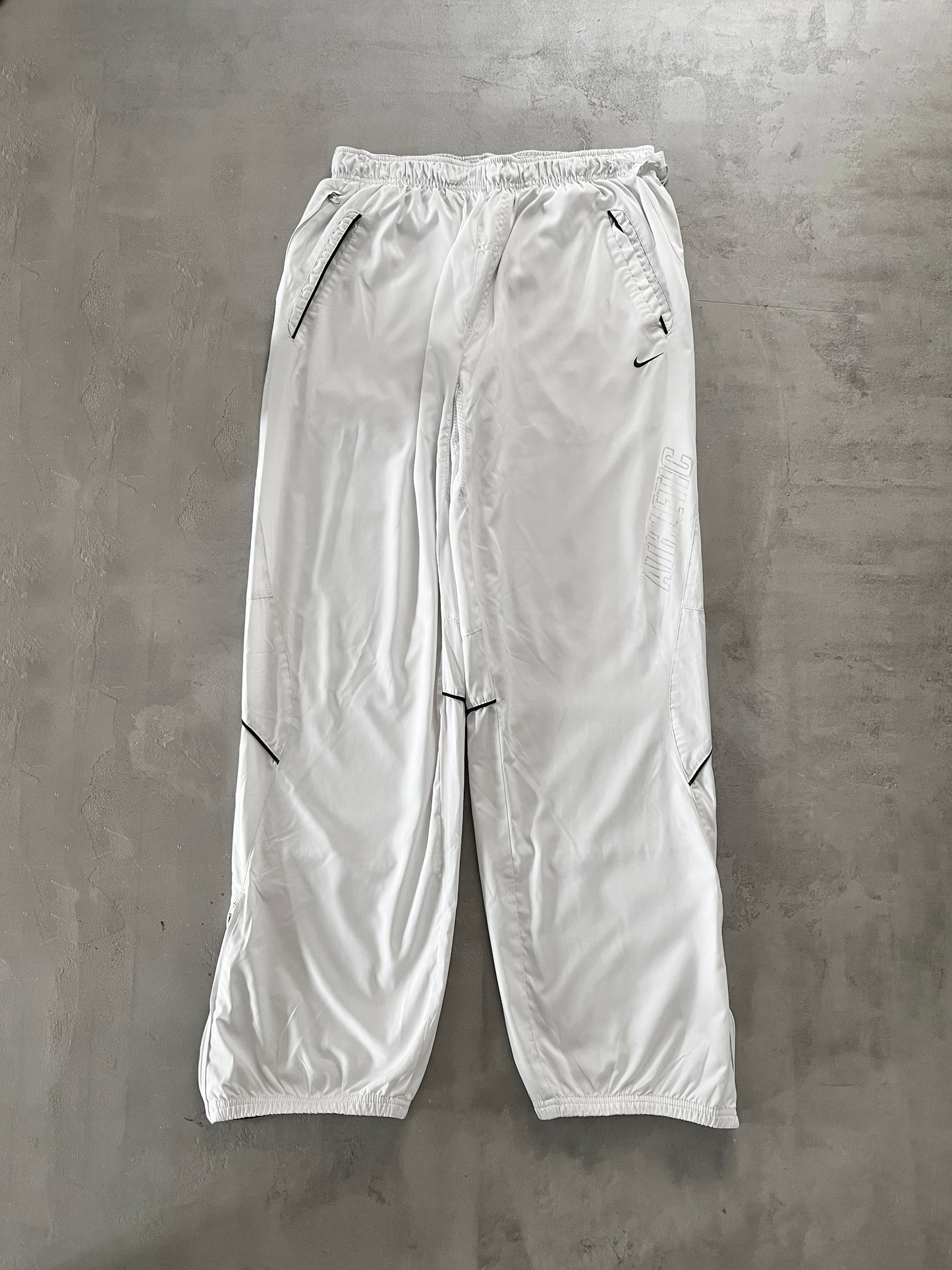 WHITE NIKE TRACK PANTS - 2000S - L