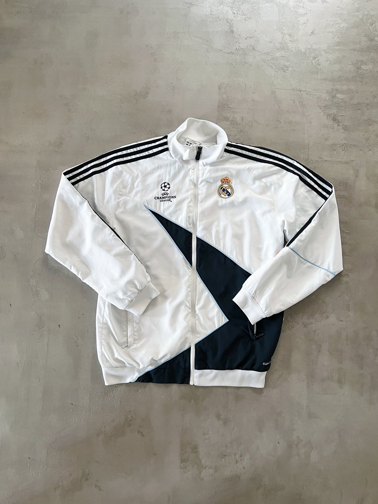 WHITE REAL MADRID TRACK JACKET - 2000S - L