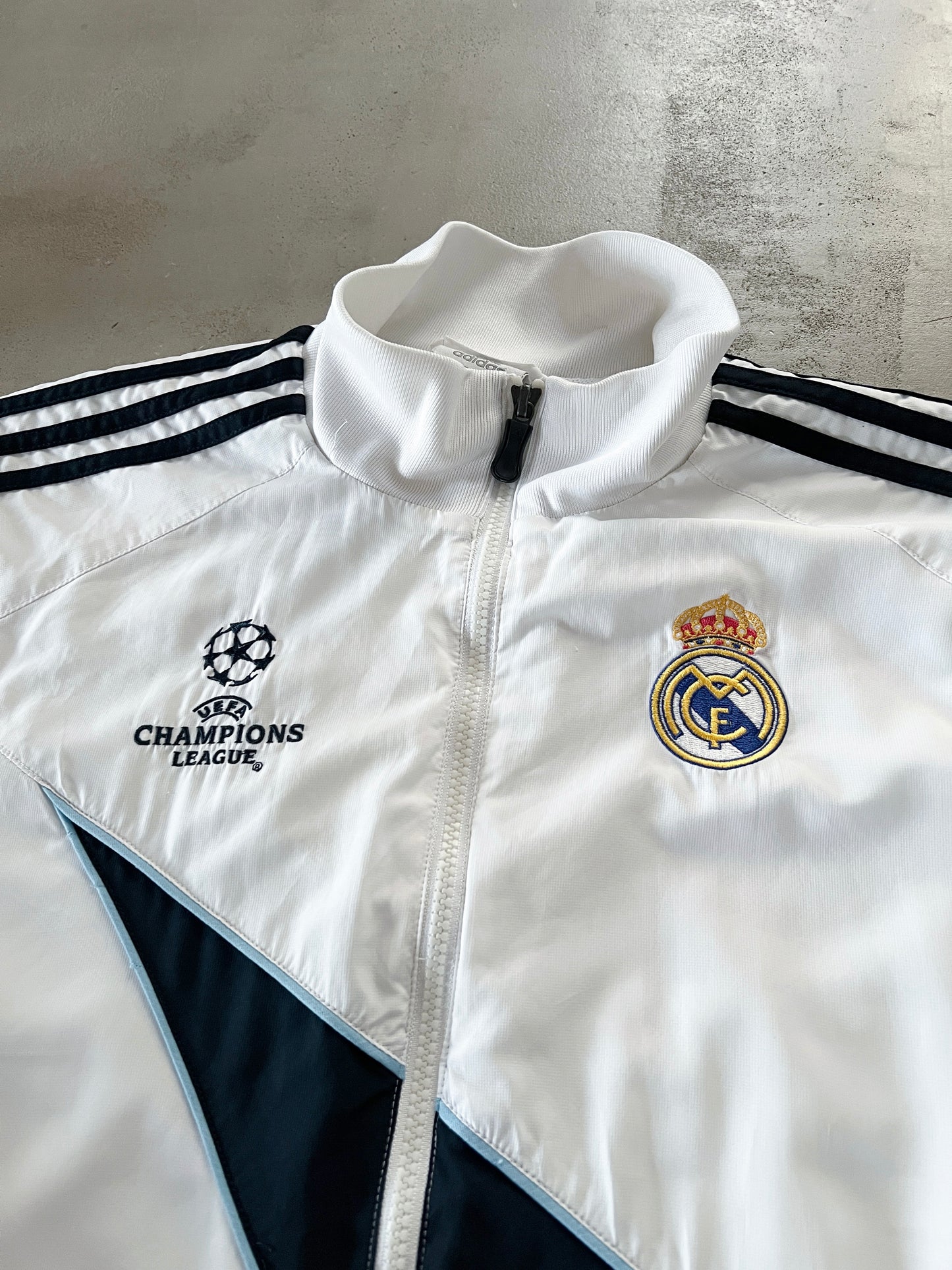 WHITE REAL MADRID TRACK JACKET - 2000S - L