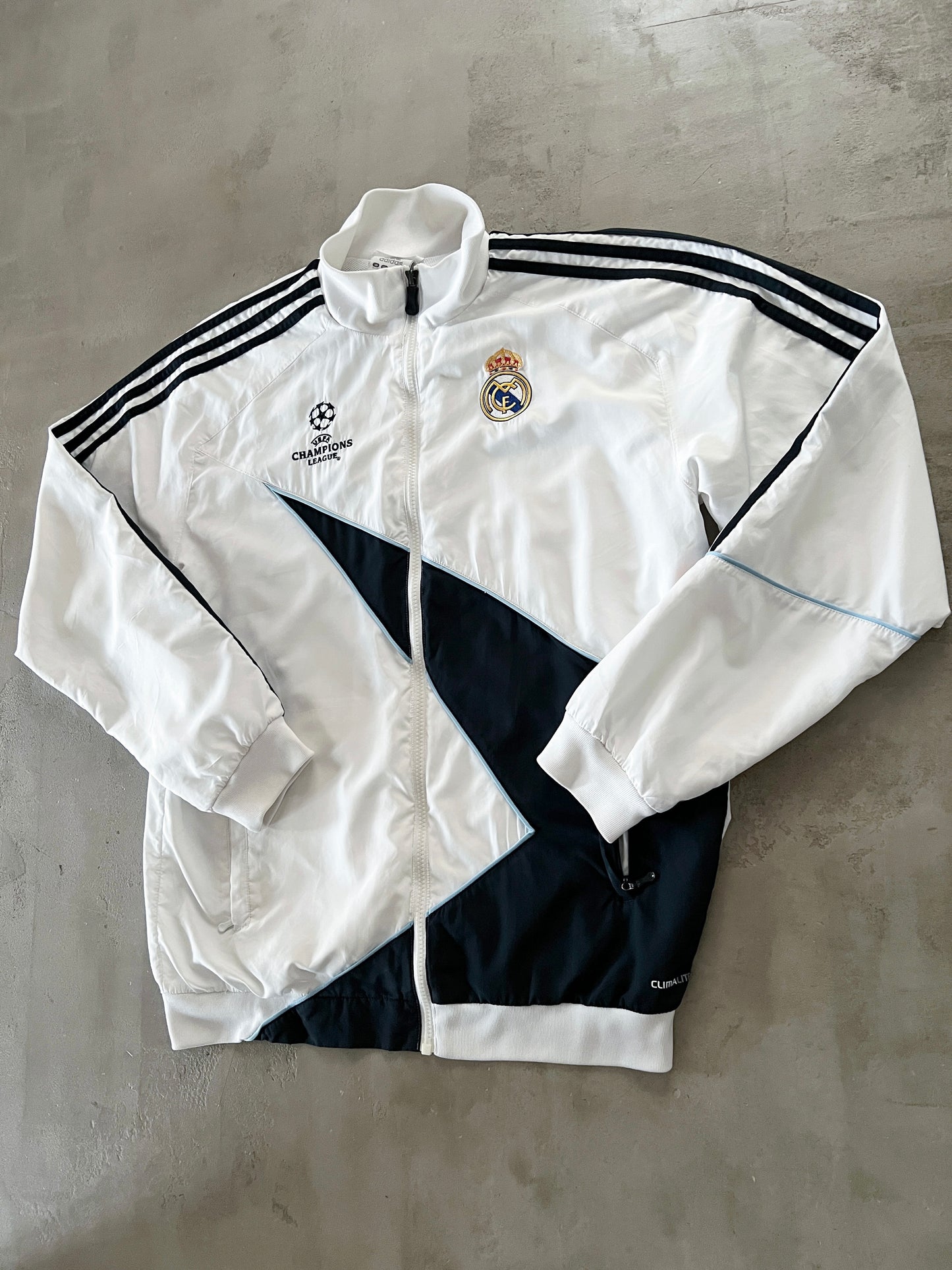 WHITE REAL MADRID TRACK JACKET - 2000S - L