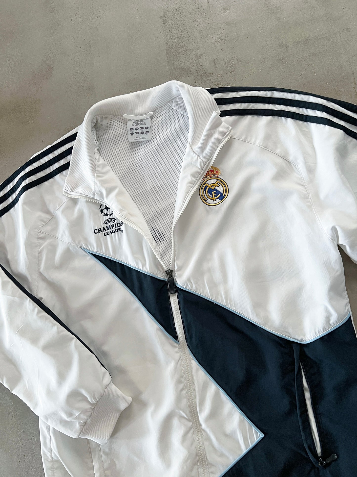 WHITE REAL MADRID TRACK JACKET - 2000S - L