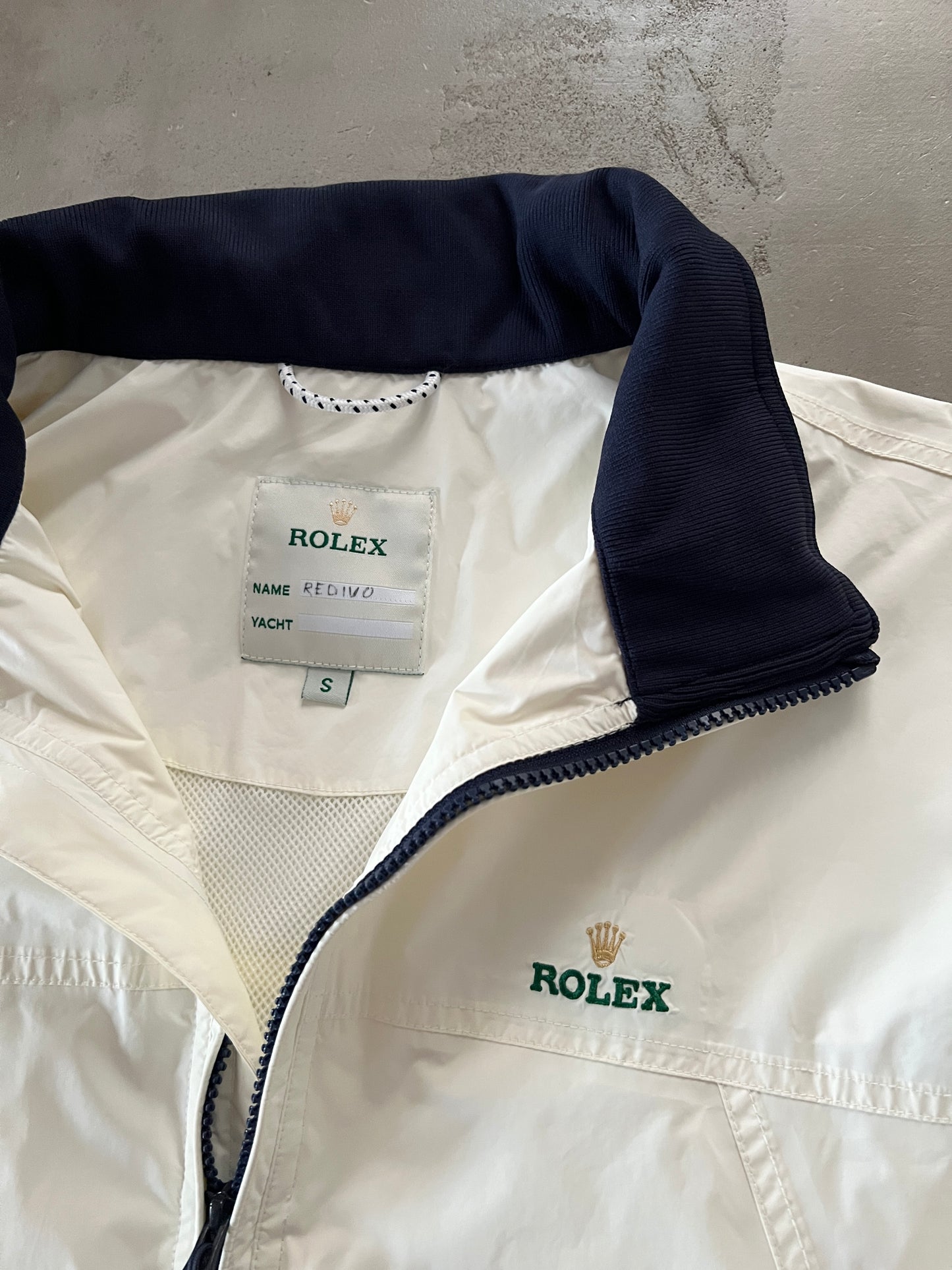CREME ROLEX YACHT SAILING JACKET - 2000S - S/M