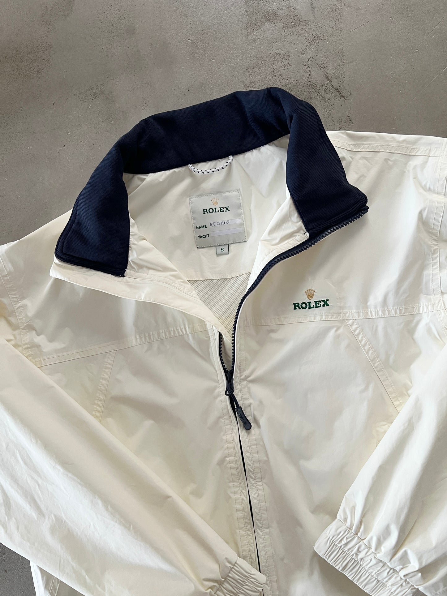 CREME ROLEX YACHT SAILING JACKET - 2000S - S/M