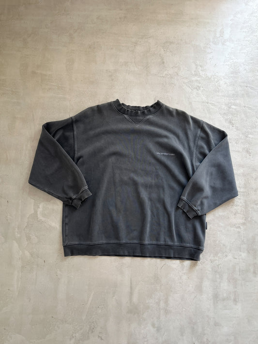 FADED BLACK PORSCHE SWEATER - 1990S - L