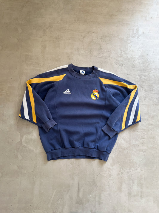 BLUE REAL MADRID ADIDAS SWEATER - 2000S - L/M