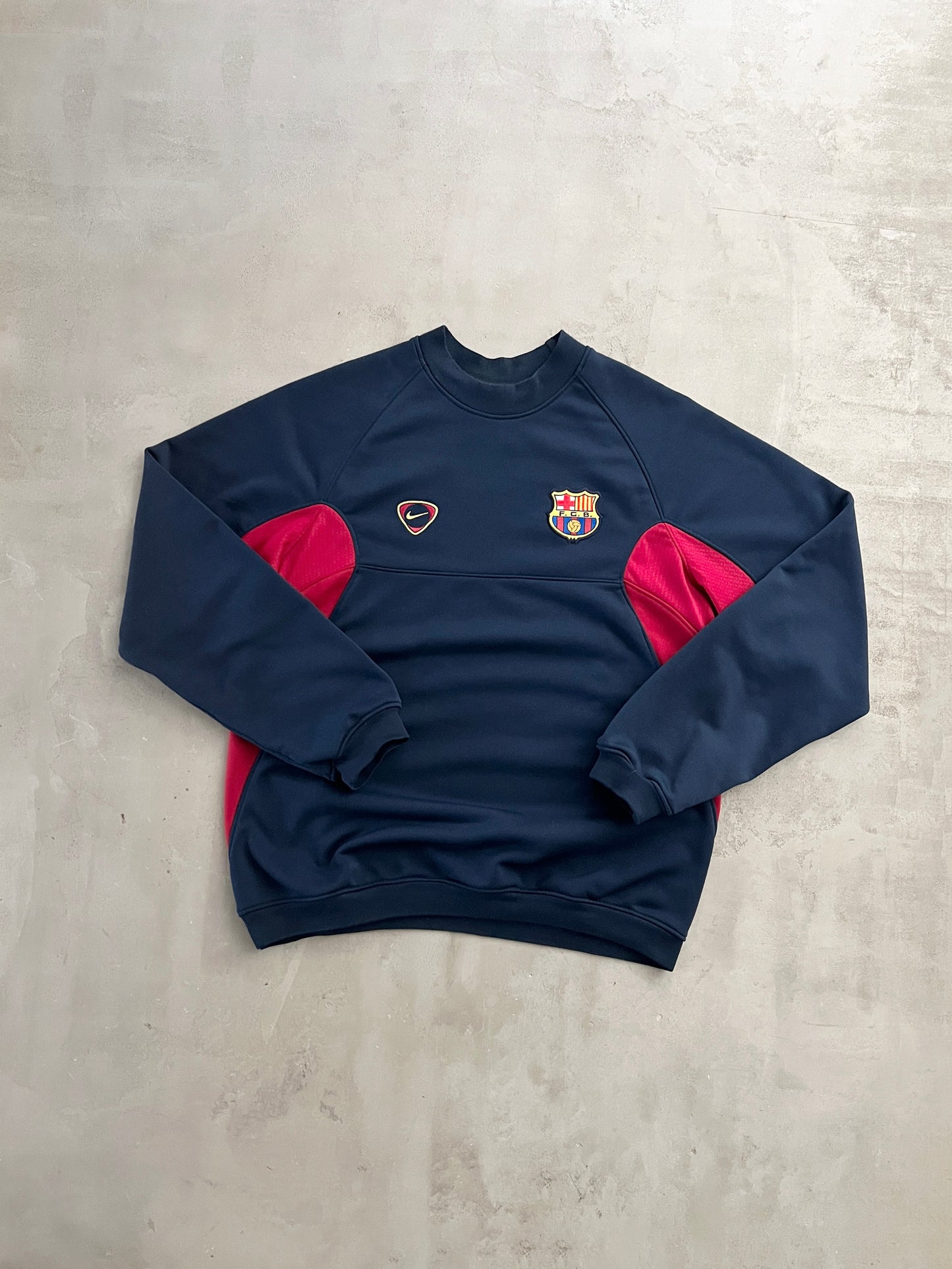 NAVY FC BARCELONA NIKE SWEATER - 2000S - M