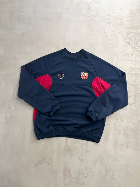 NAVY FC BARCELONA NIKE SWEATER - 2000S - M