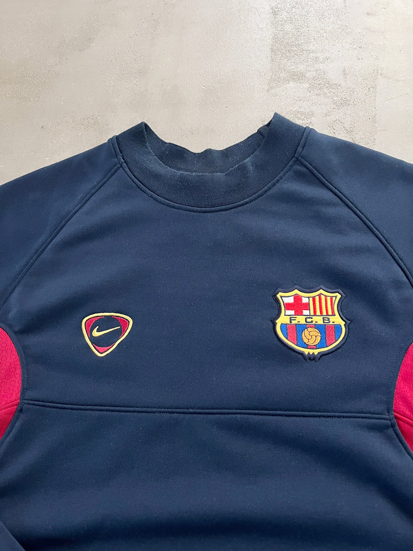 NAVY FC BARCELONA NIKE SWEATER - 2000S - M