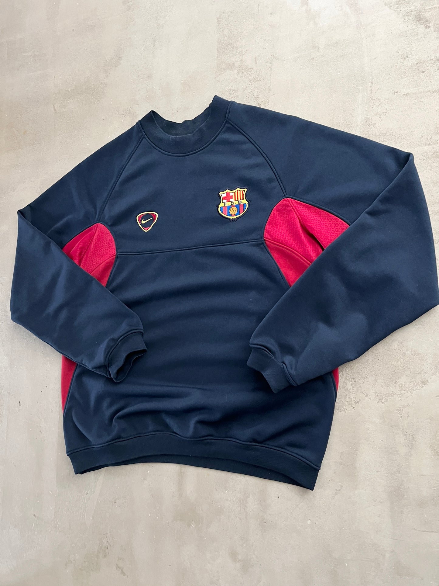 NAVY FC BARCELONA NIKE SWEATER - 2000S - M