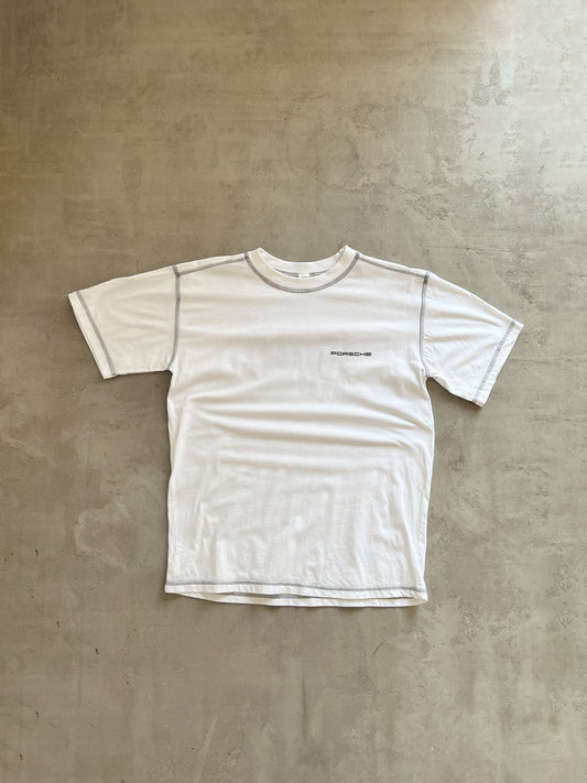 WHITE PORSCHE TEE - 2000S - S