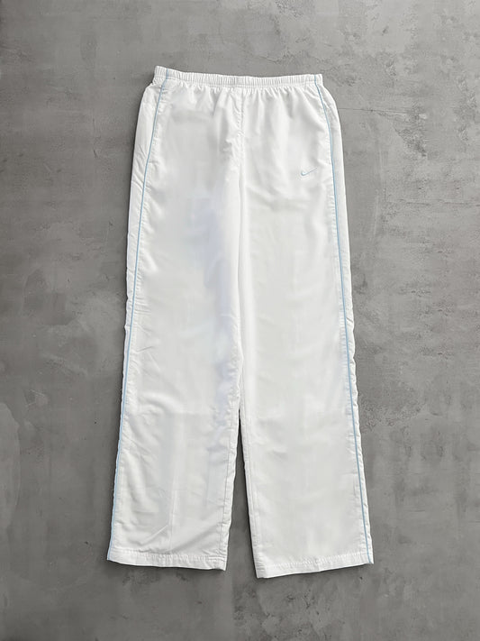 WHITE NIKE TRACK PANTS - 2000S - M/L