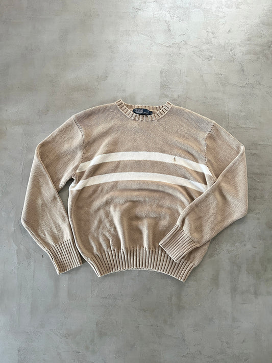 BEIGE RALPH LAUREN KNIT SWEATER - 2000S - L