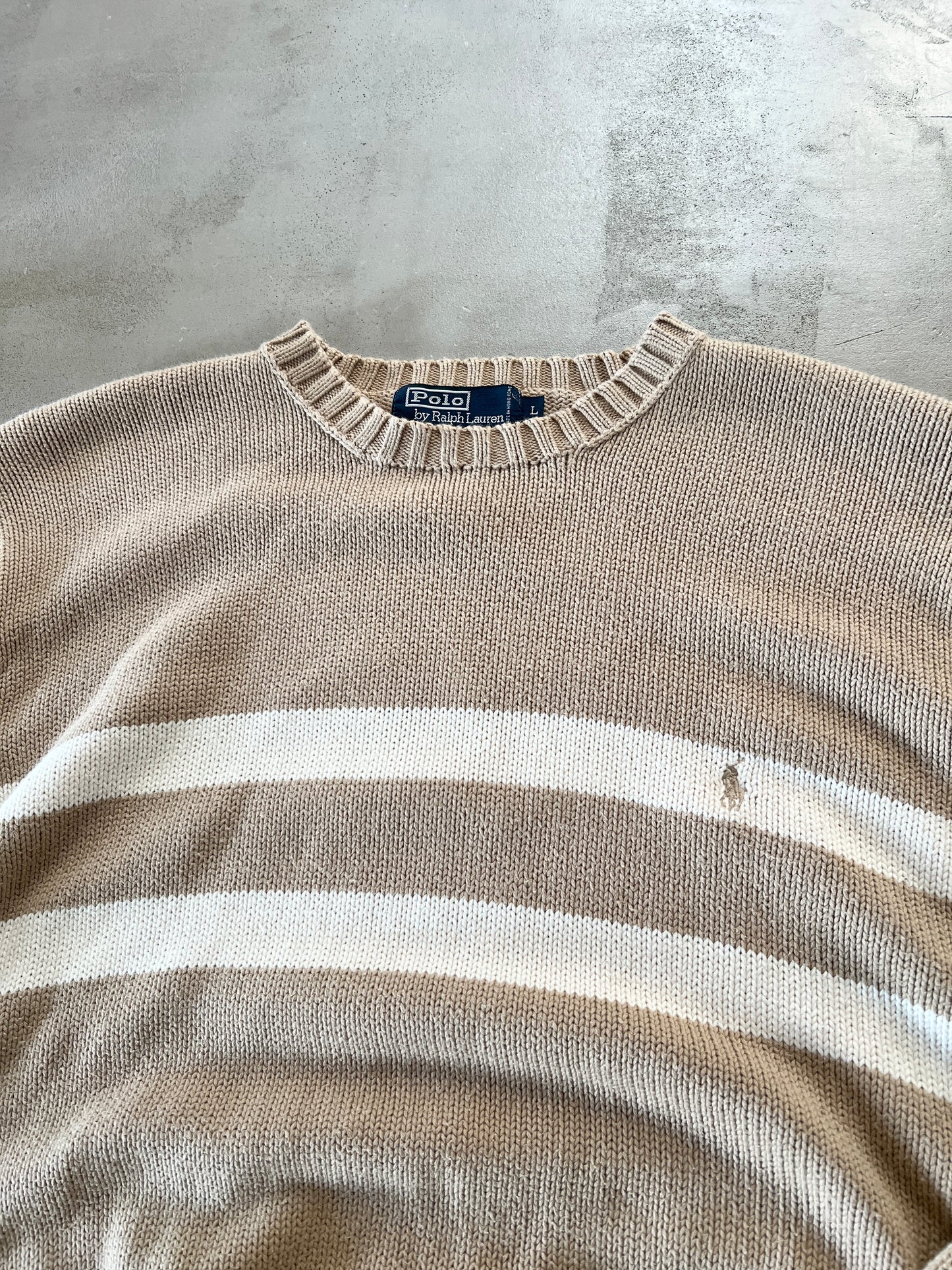 BEIGE RALPH LAUREN KNIT SWEATER - 2000S - L