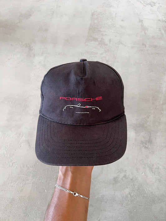FADED BLACK PORSCHE CAP - 1990S