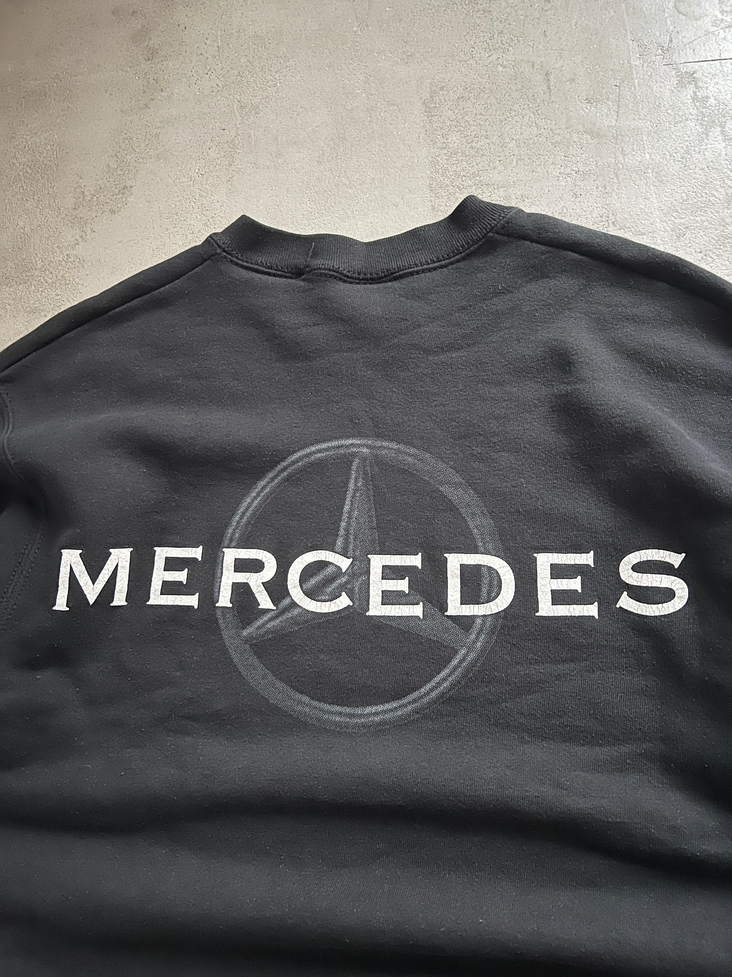 BLACK MERCEDES BENZ SWEATER - 1990S - S