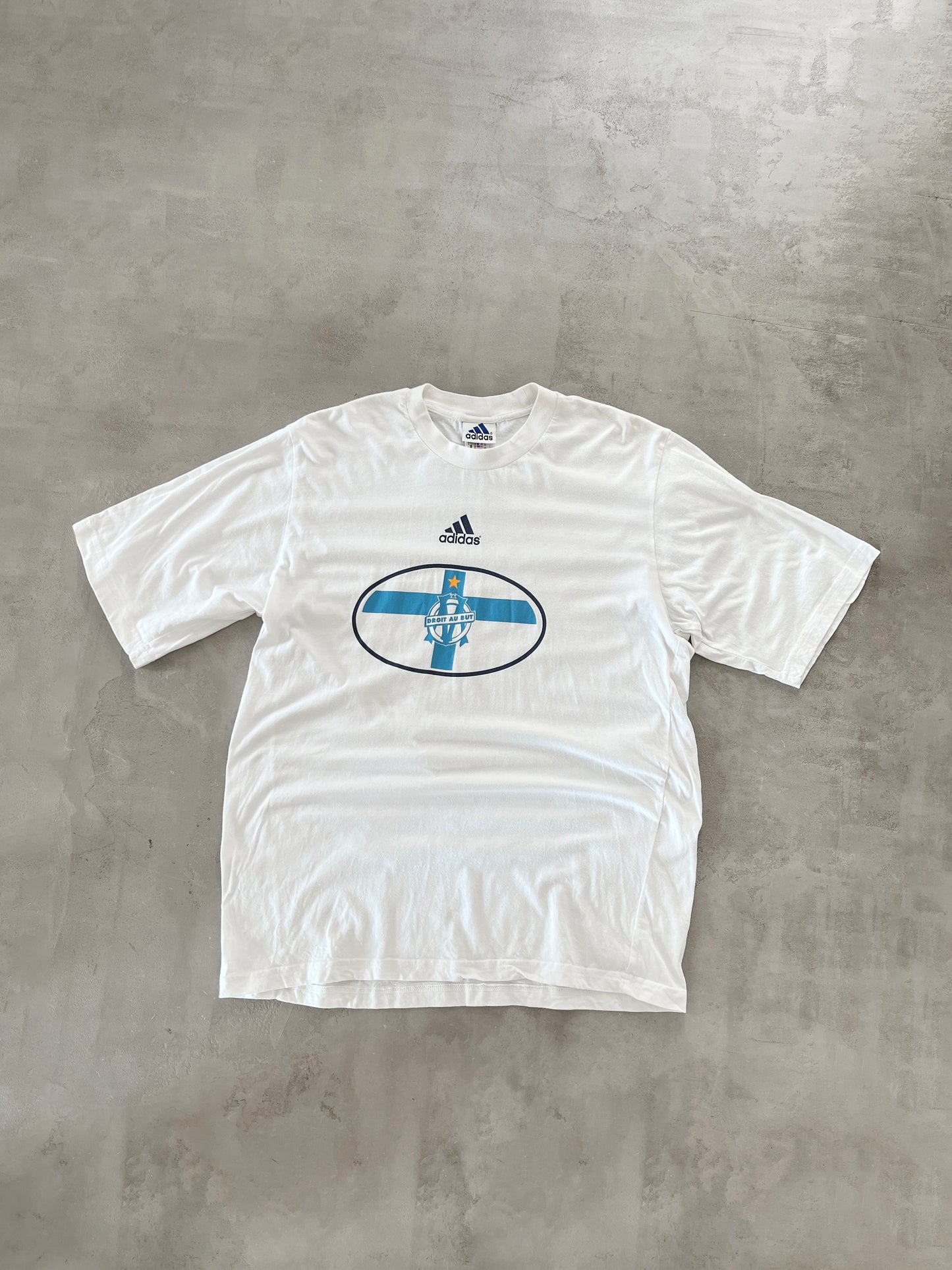 WHITE/BABY BLUE MARSEILLE TEE - 2000S - XL