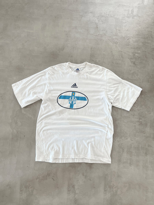 WHITE/BABY BLUE MARSEILLE TEE - 2000S - XL