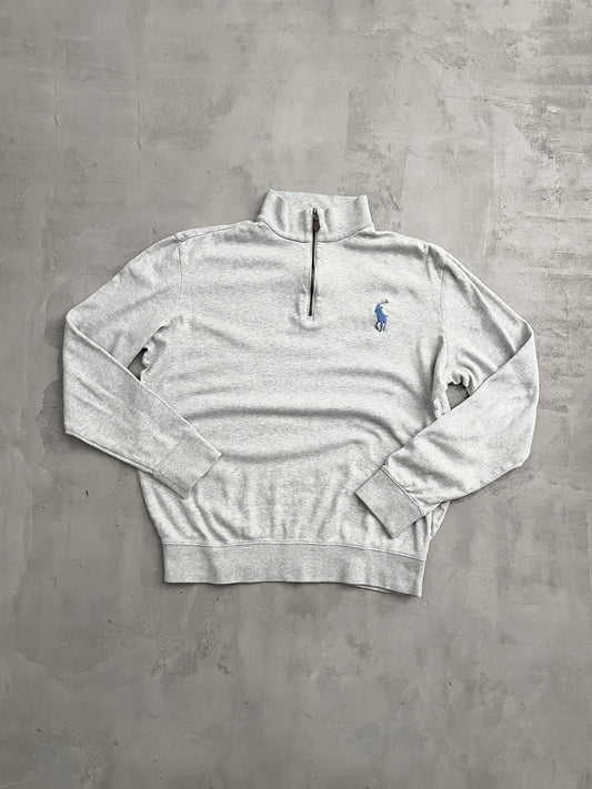 GREY POLO RALPH LAUREN HALFZIP - 2000S - M