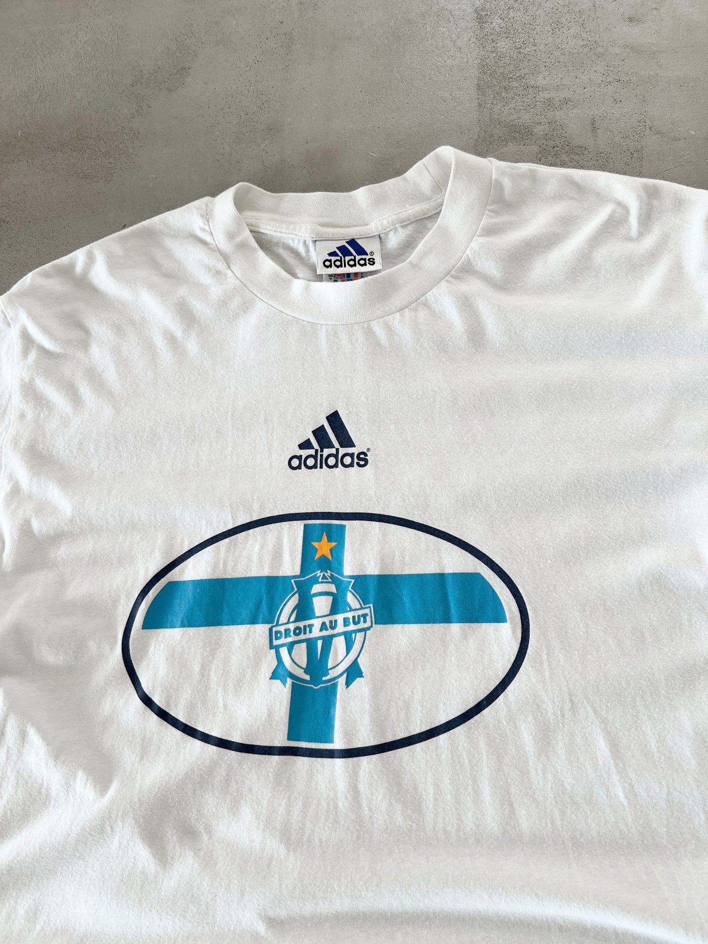 WHITE/BABY BLUE MARSEILLE TEE - 2000S - XL