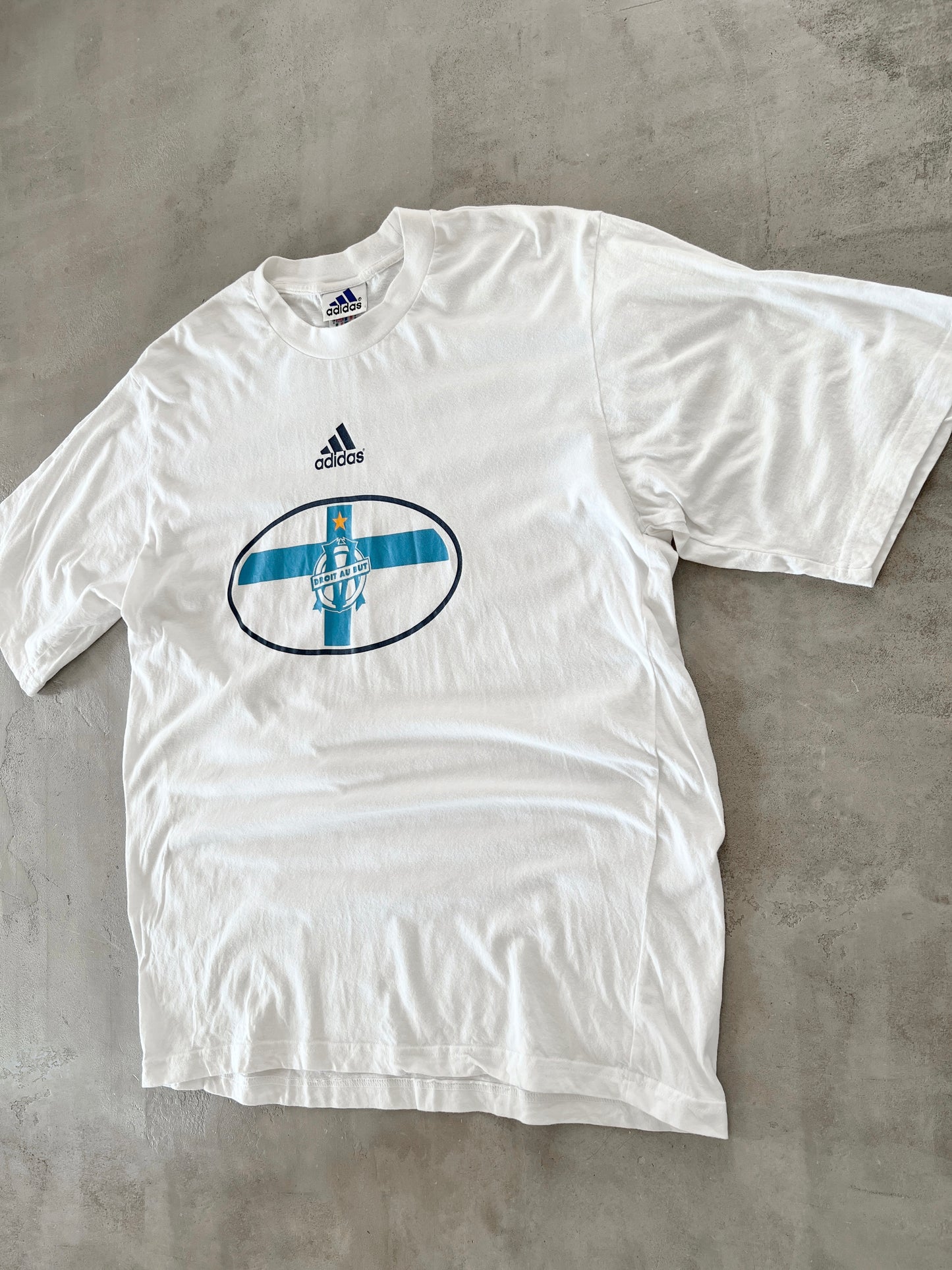 WHITE/BABY BLUE MARSEILLE TEE - 2000S - XL