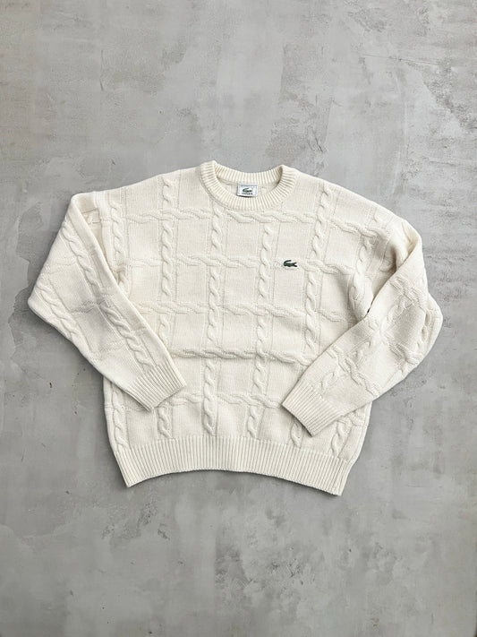 CREME LACOSTE KNIT SWEATER - 2000S - S/M
