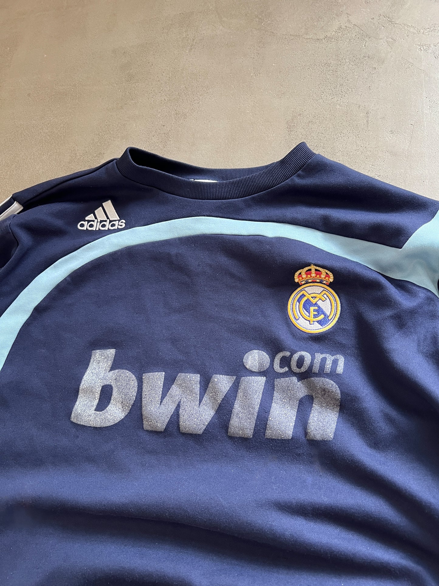 NAVY/BABY BLUE REAL MADRID SWEATER - 2000S - S