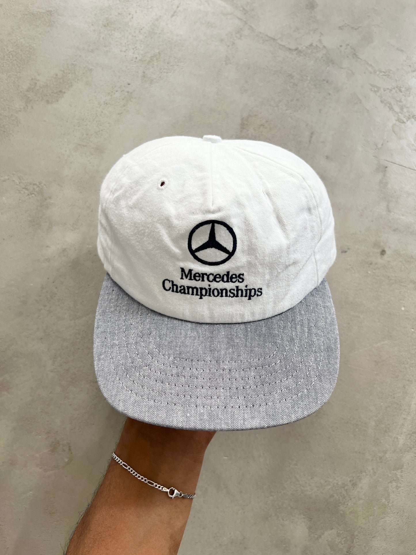 LIGHT BEIGE MERCEDES BENZ F1 RACING CAP - 1990S