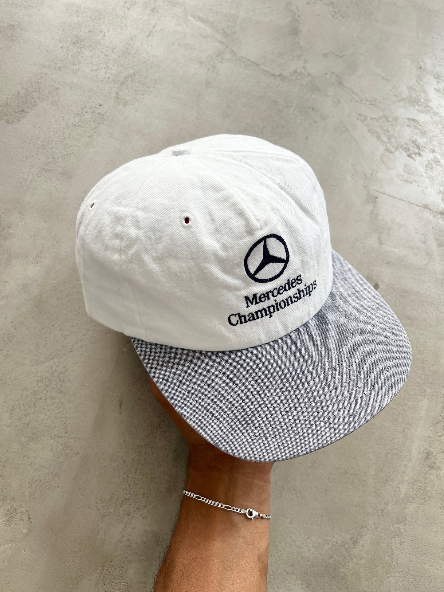 LIGHT BEIGE MERCEDES BENZ F1 RACING CAP - 1990S