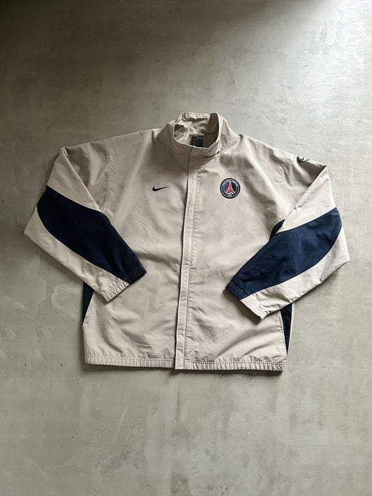 BEIGE/NAVY PSG NIKE TRACK JACKET - 2000S - XL