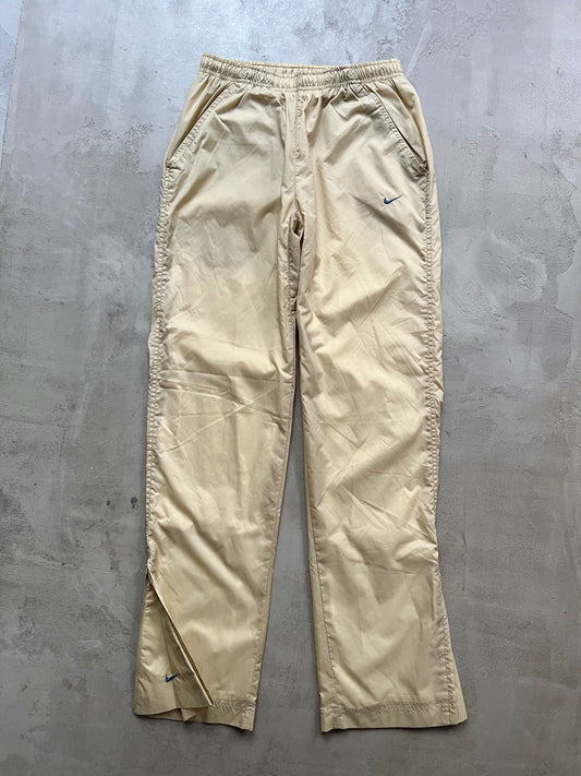 LIGHT BEIGE NIKE TRACK PANTS - 2000S - S