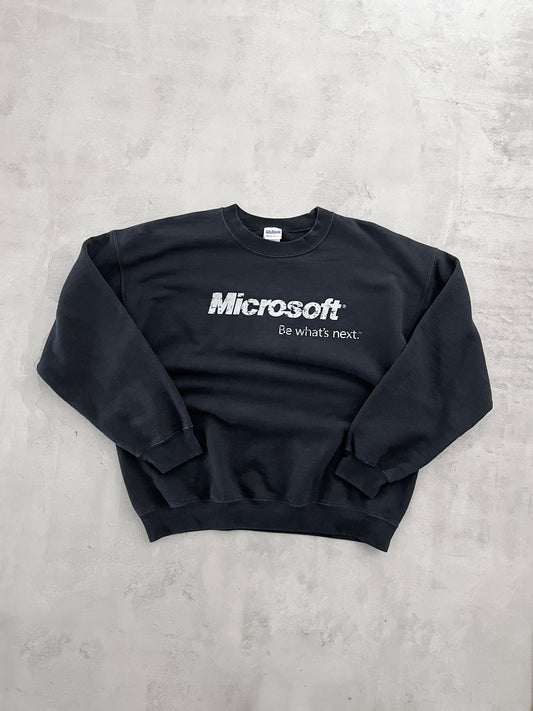 BLACK MICROSOFT PROMO SWEATER - 1990S - M