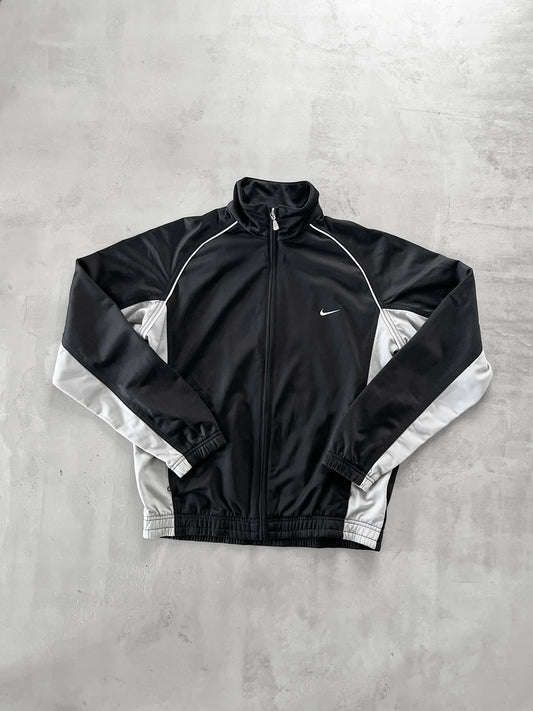 BLACK/GREY NIKE TRACK JACKET - 2000S - M