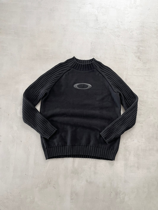 BLACK OAKLEY KNIT SWEATER - 1990S - M/S