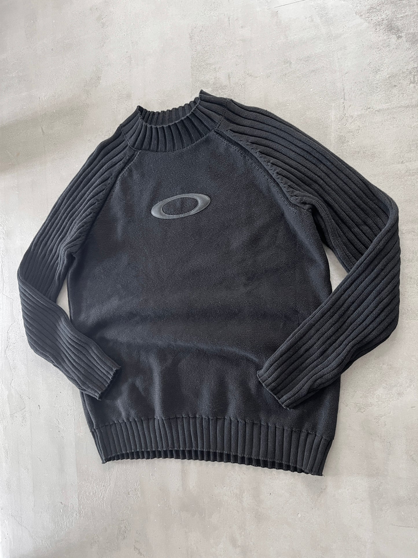 BLACK OAKLEY KNIT SWEATER - 1990S - M/S