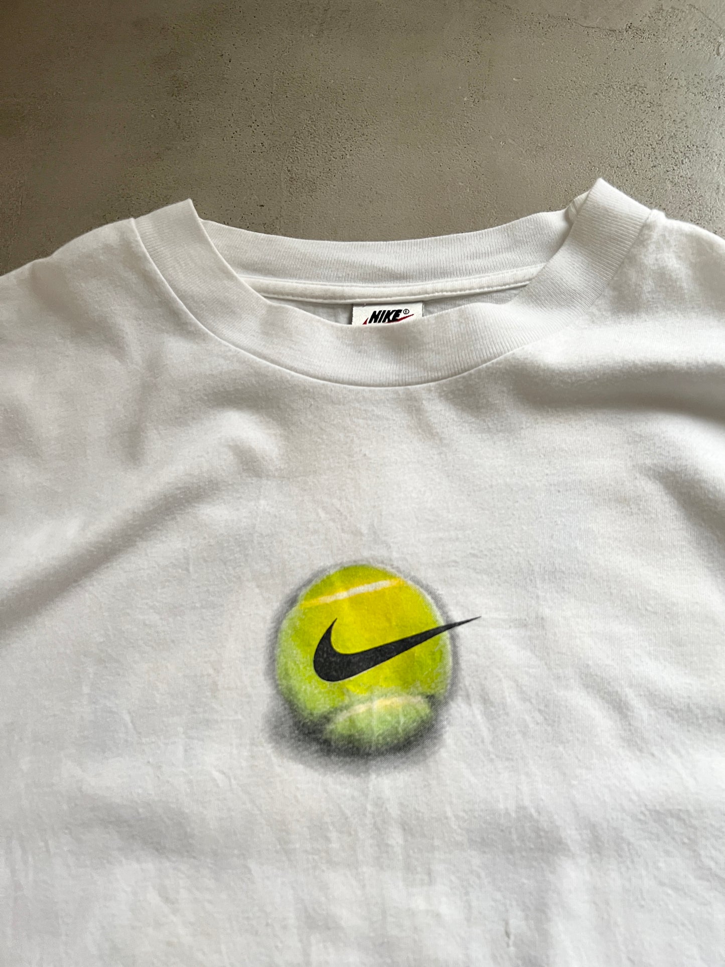 WHITE NIKE AGASSI TENNIS TEE - 1990S - XL