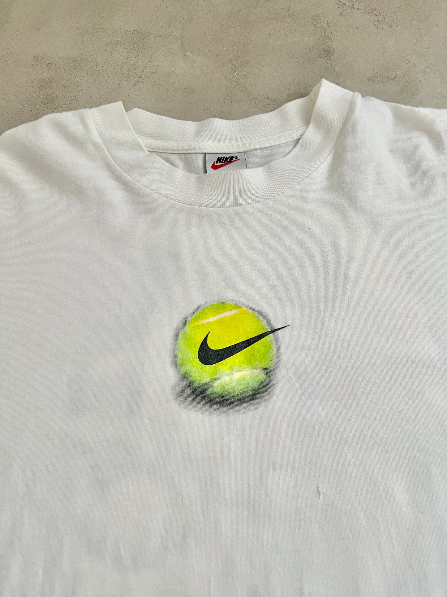 WHITE NIKE AGASSI TENNIS TEE - 1990S - XL