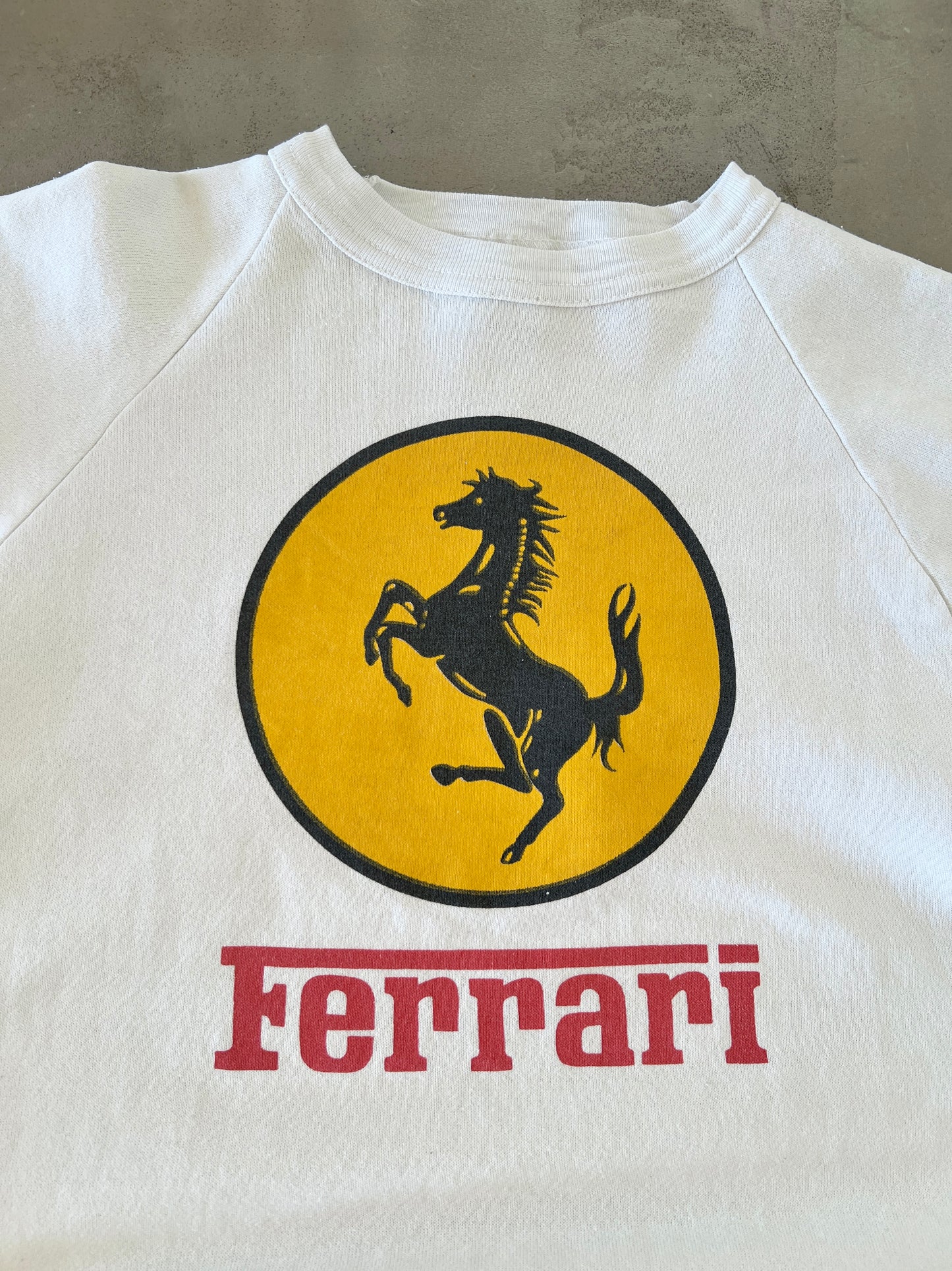 WHITE FERRARI SWEATER - 1990S - WOMENS M