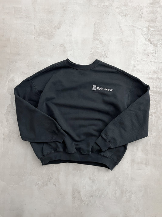 BLACK ROLLS ROYCE SWEATER - 1990S - L/XL