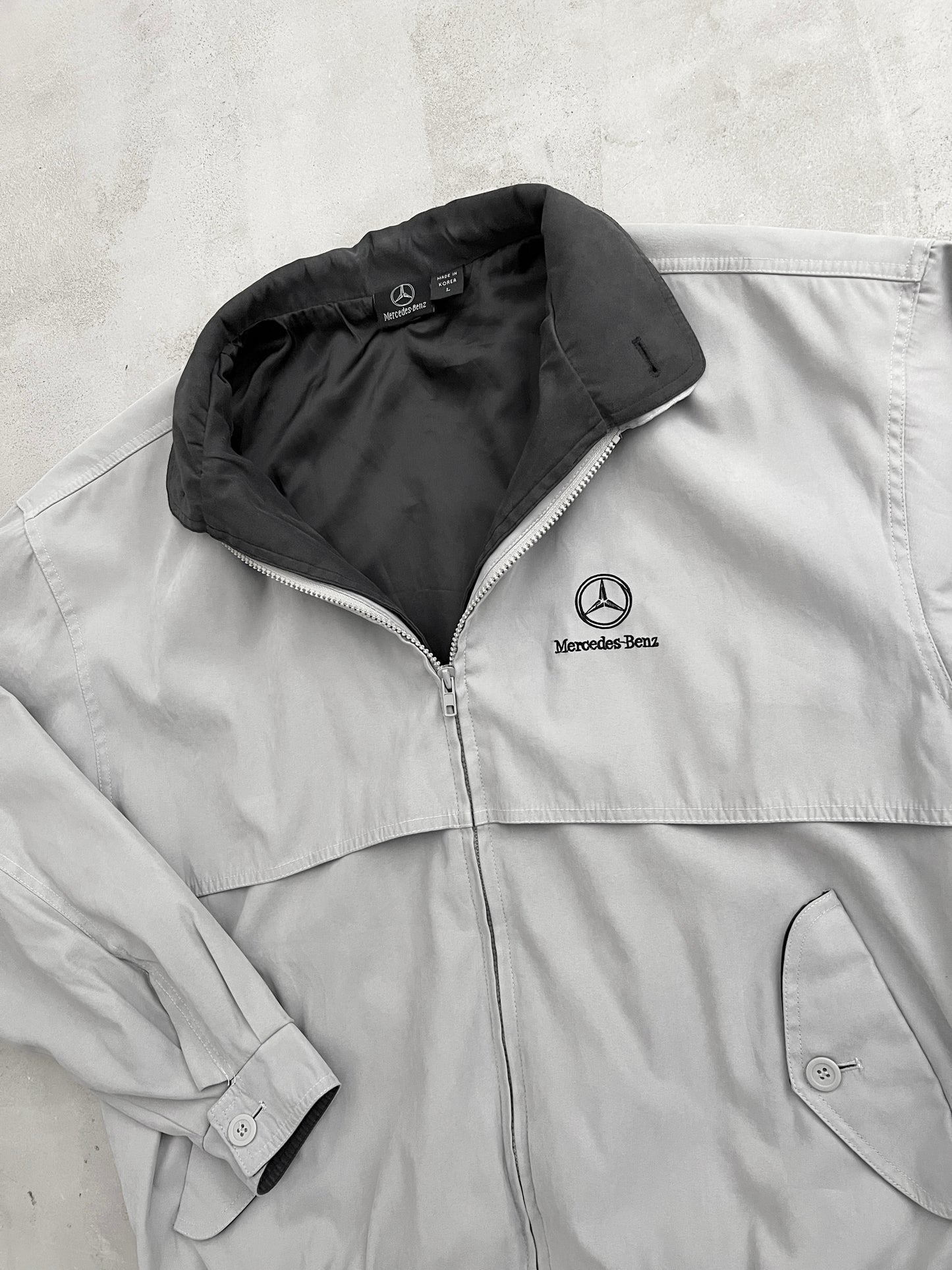 GREY MERCEDES BENZ JACKET - 1990S - L