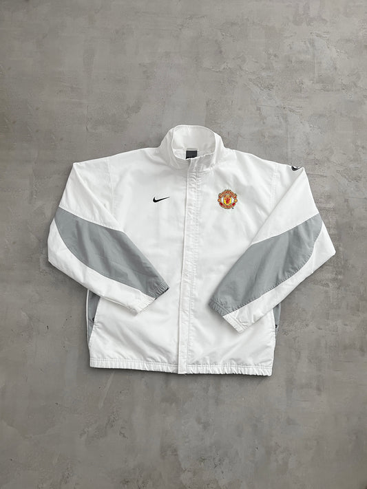 WHITE MANCHESTER UNITED NIKE JACKET - 2000S - M