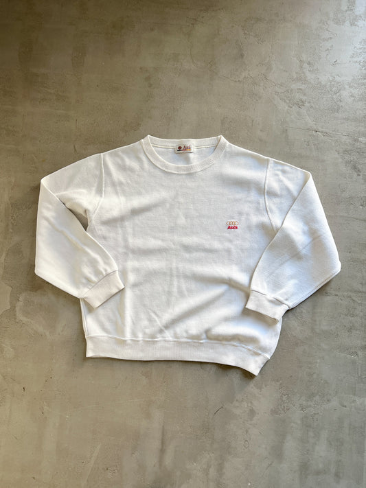 WHITE AUDI SWEATER - 1990S - XS