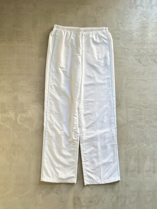 WHITE/BABY BLUE NIKE TRACK PANTS - 2000S - M/S