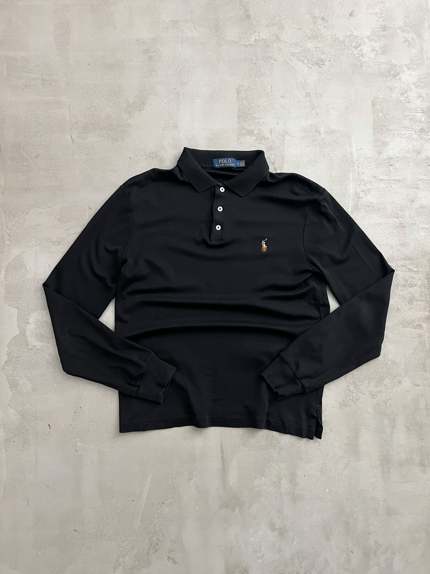 BLACK POLO RALPH LAUREN LONGSLEEVE - 2000S - S