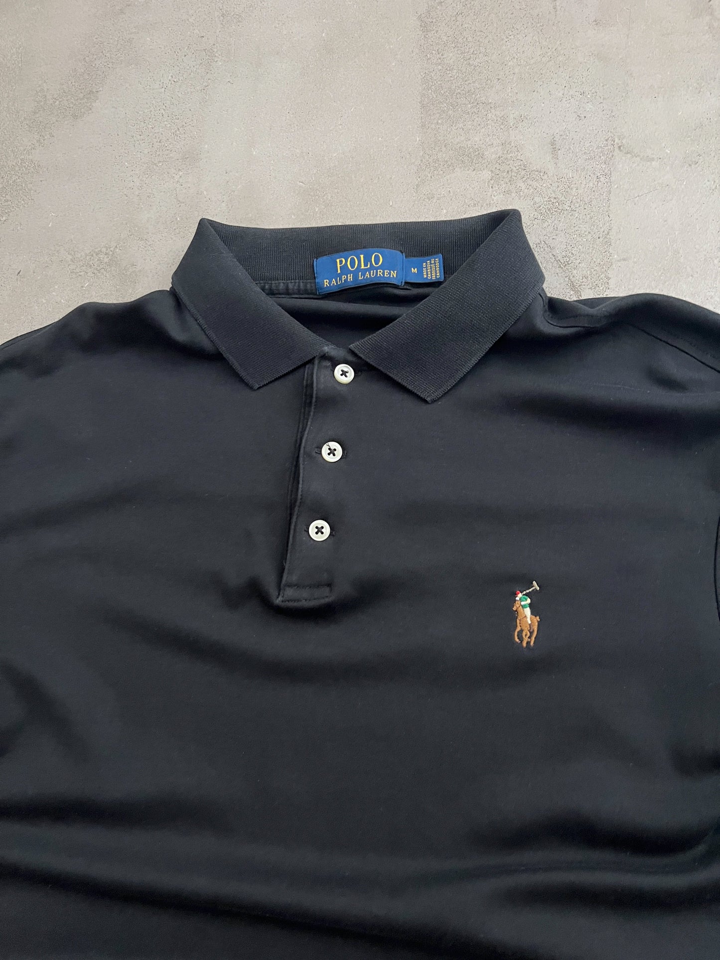 BLACK POLO RALPH LAUREN LONGSLEEVE - 2000S - S